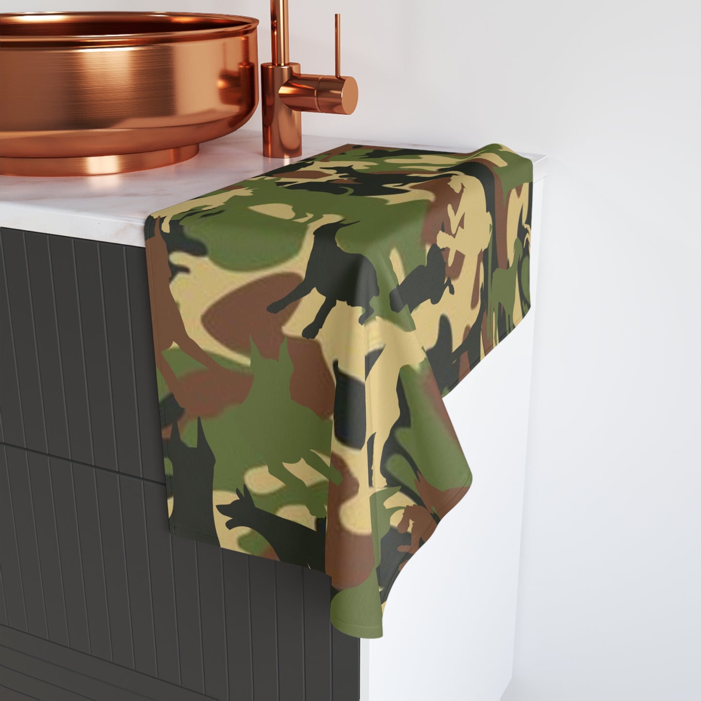 Doberman Brown Camo Pattern Snout Towel