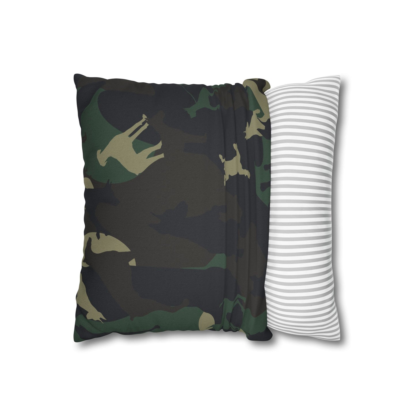 Doberman Camo Pattern Spun Polyester Square Pillowcase
