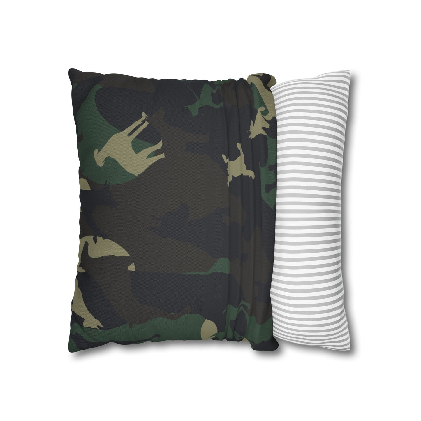 Doberman Camo Pattern Spun Polyester Square Pillowcase