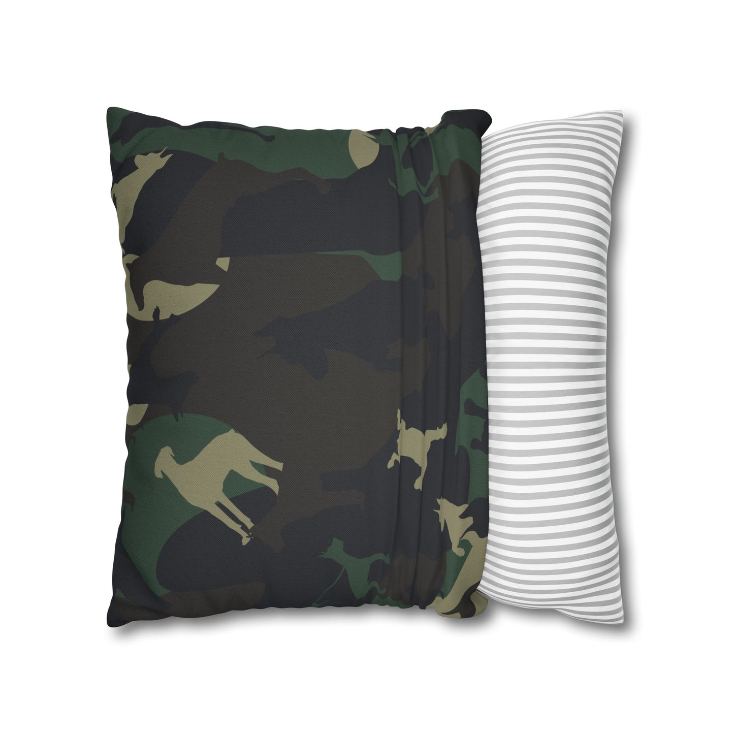 Doberman Camo Pattern Spun Polyester Square Pillowcase