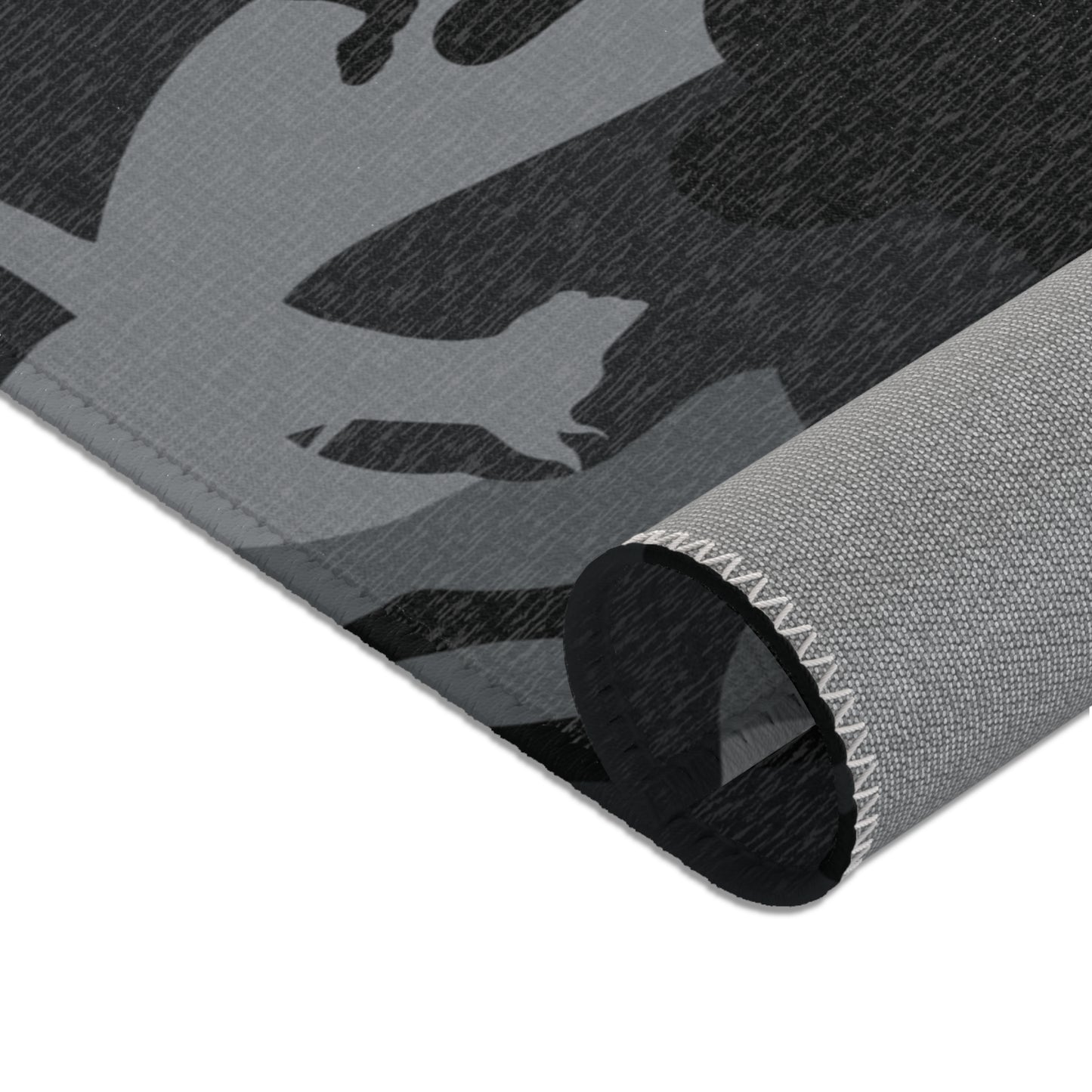 Doberman Gray Camo Pattern Area Rugs