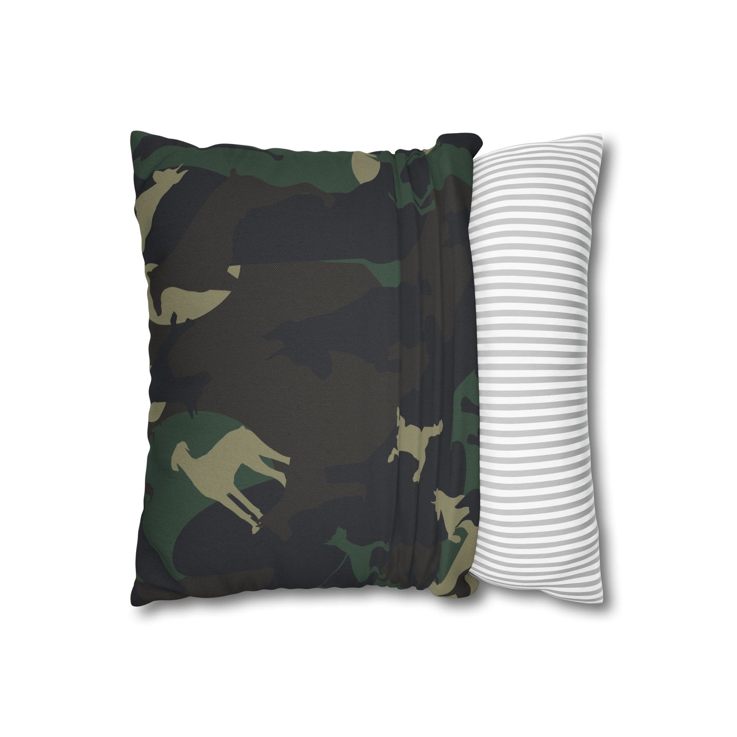 Doberman Camo Pattern Spun Polyester Square Pillowcase