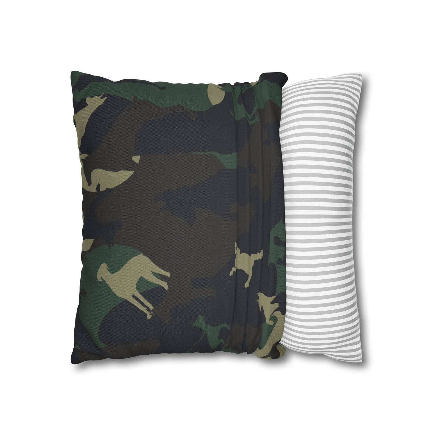 Doberman Camo Pattern Spun Polyester Square Pillowcase