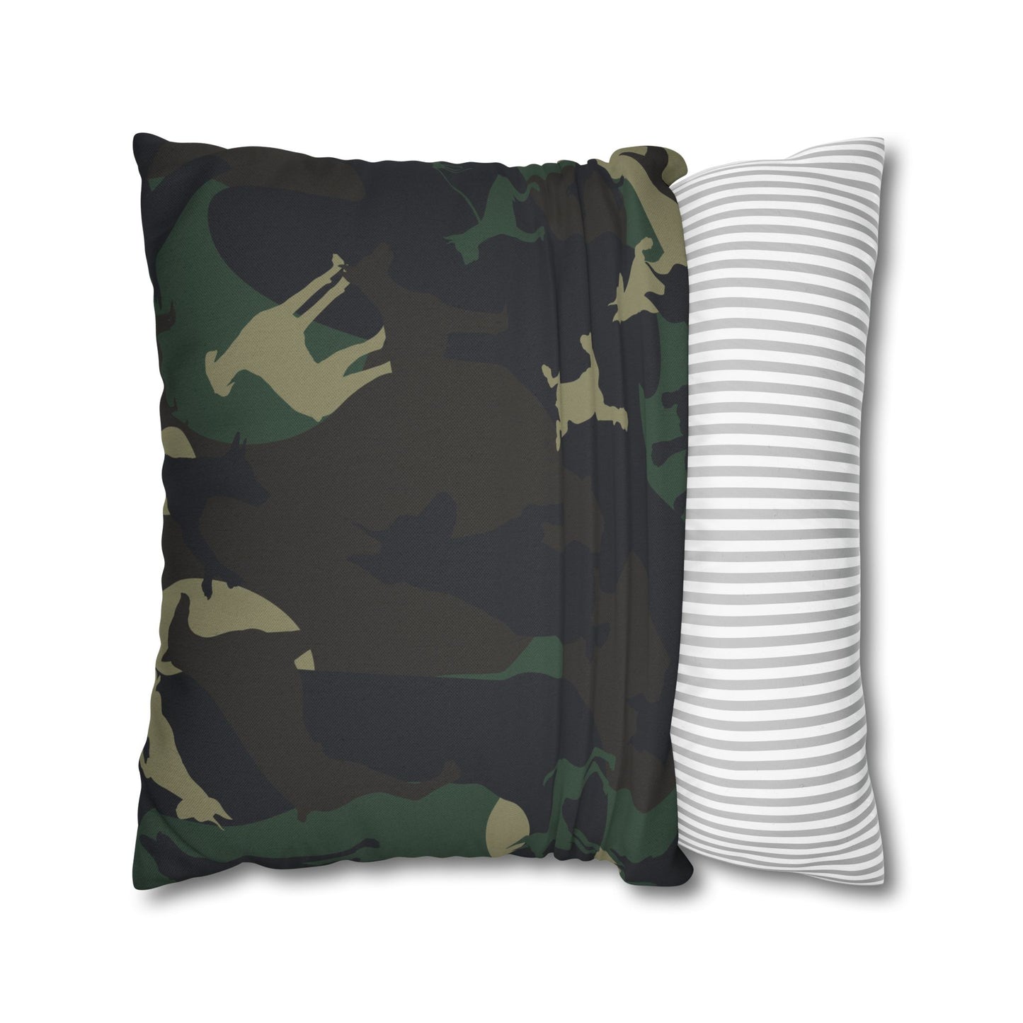Doberman Camo Pattern Spun Polyester Square Pillowcase