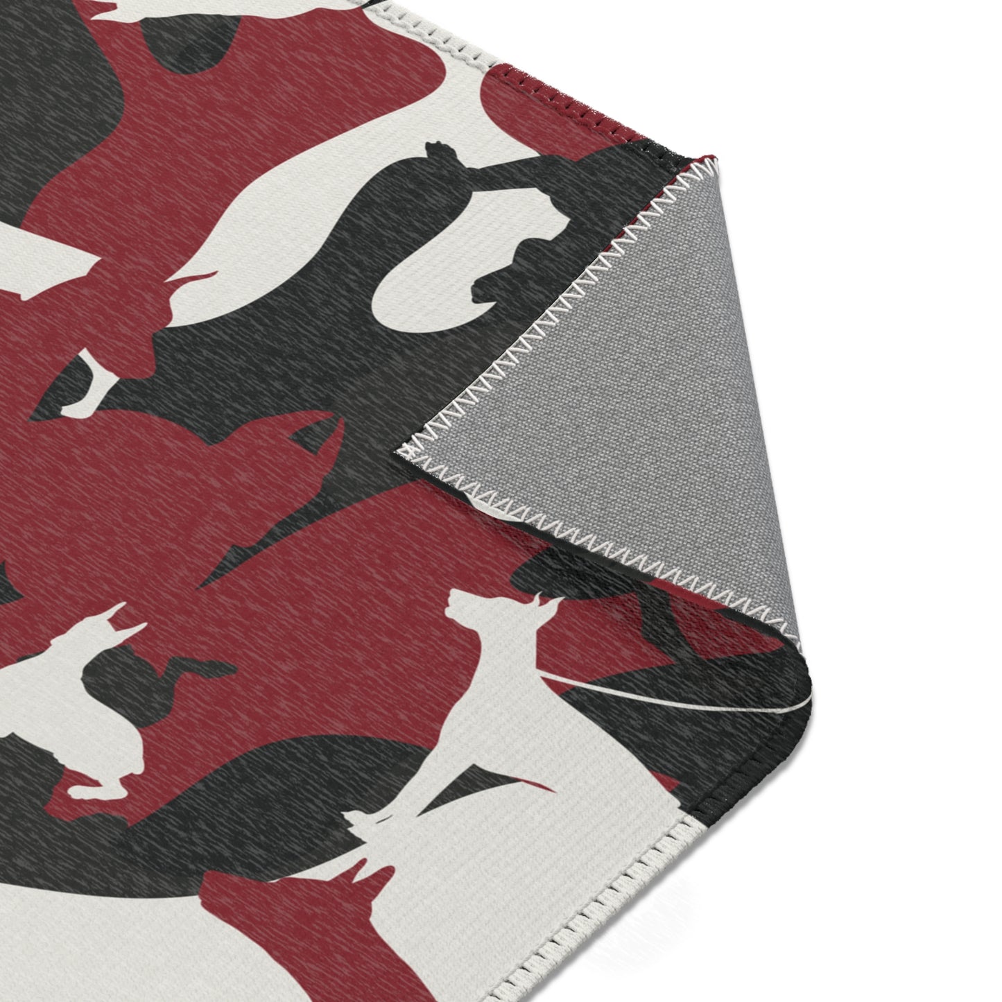 Doberman Red Camo Pattern Area Rugs