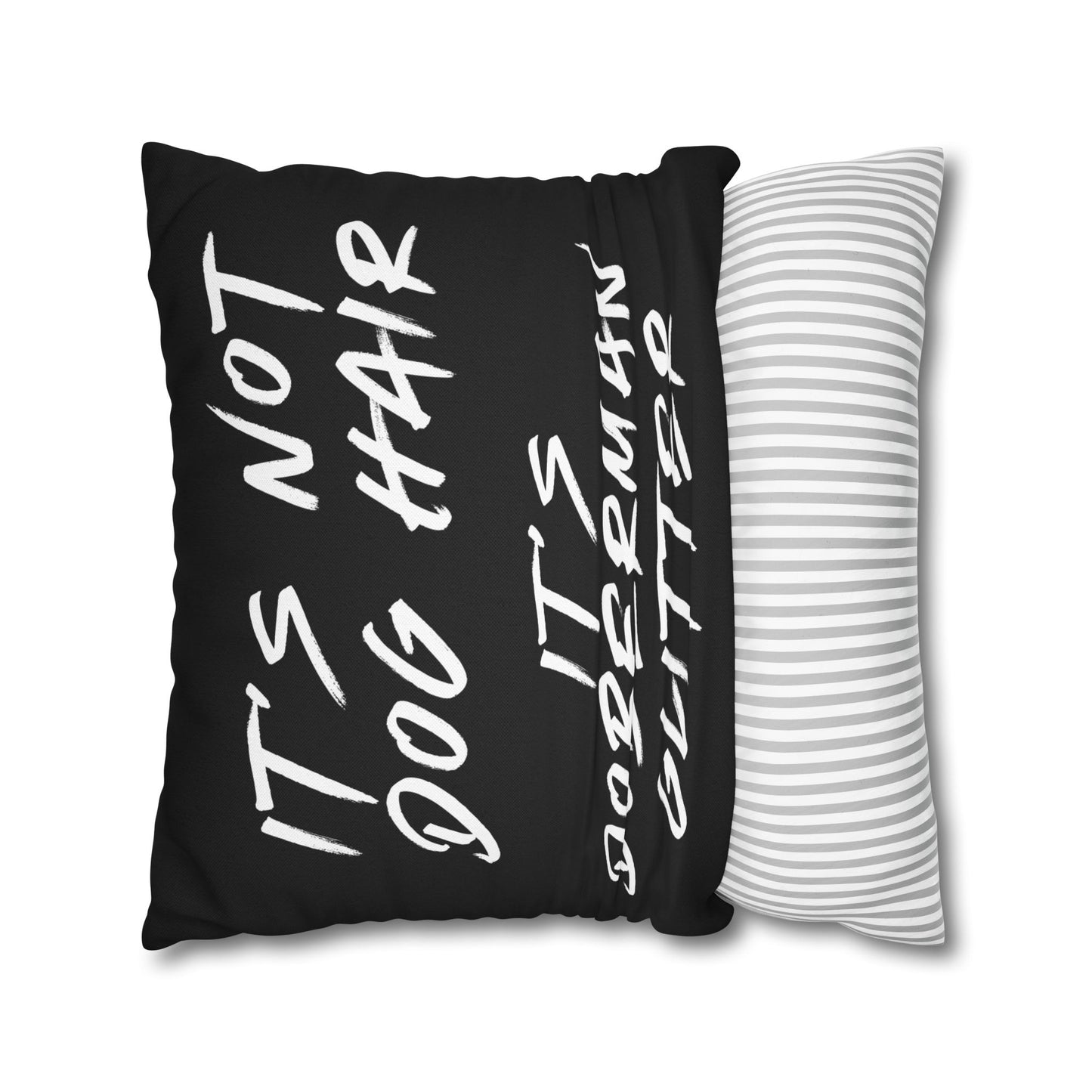 Glitter 1 Black Square Pillowcase