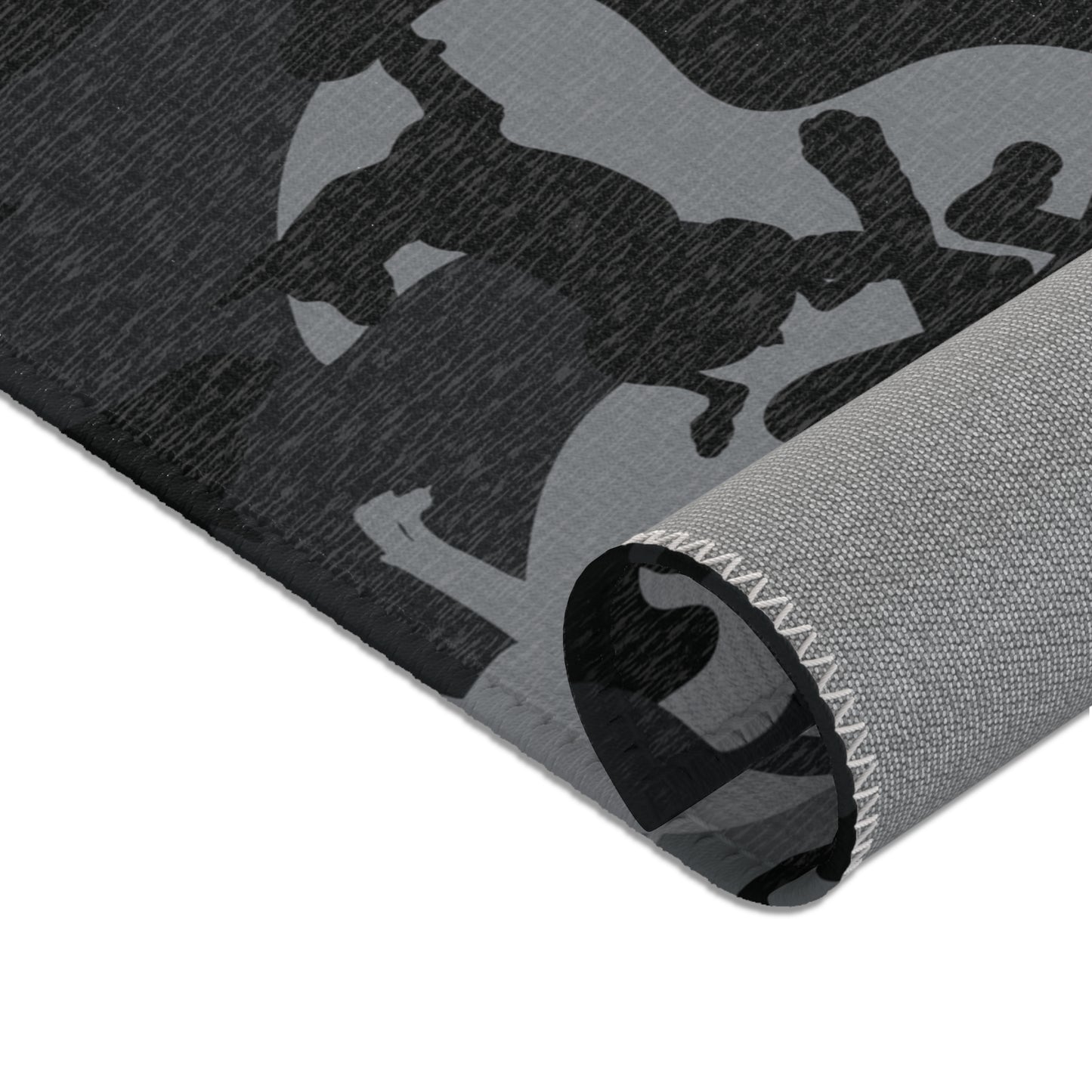 Doberman Gray Camo Pattern Area Rugs