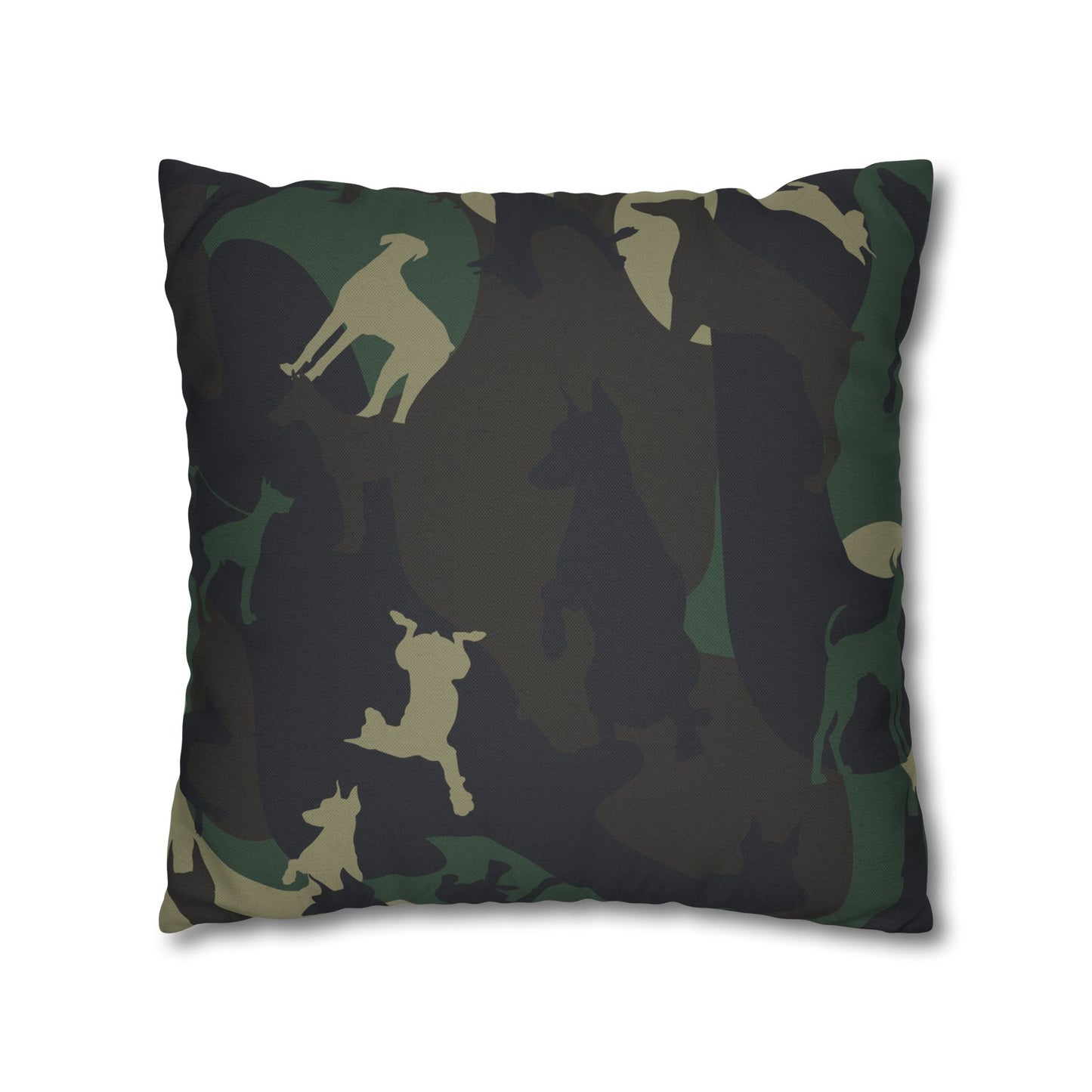 Doberman Camo Pattern Spun Polyester Square Pillowcase