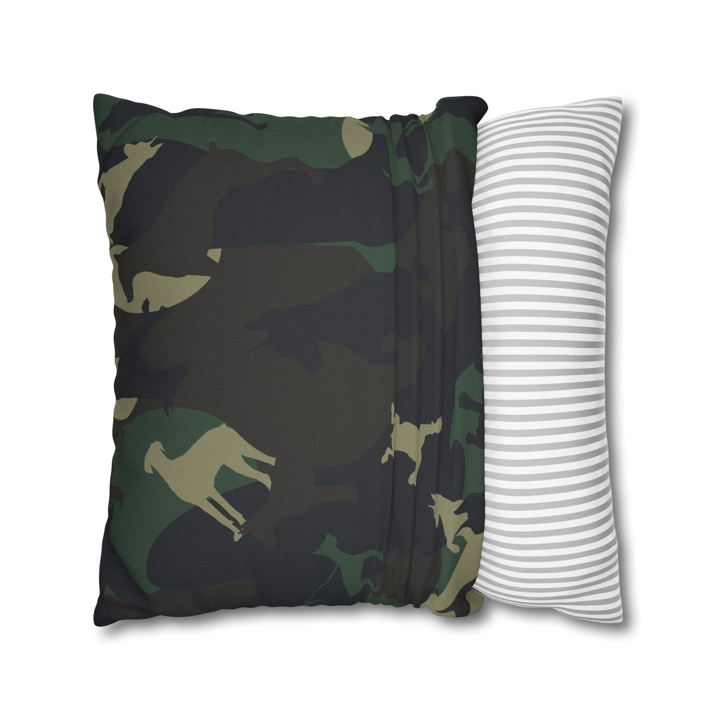 Doberman Camo Pattern Spun Polyester Square Pillowcase