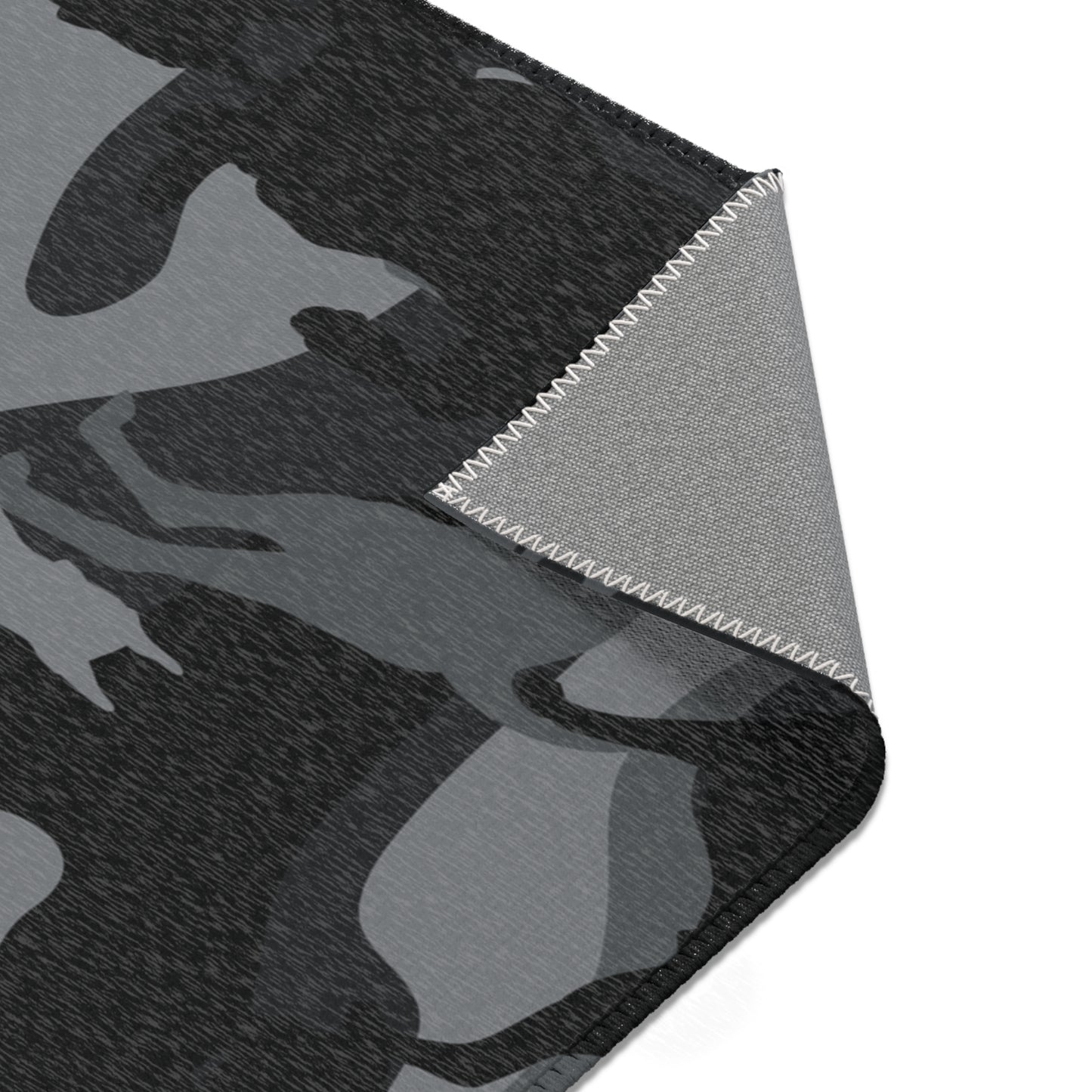 Doberman Gray Camo Pattern Area Rugs