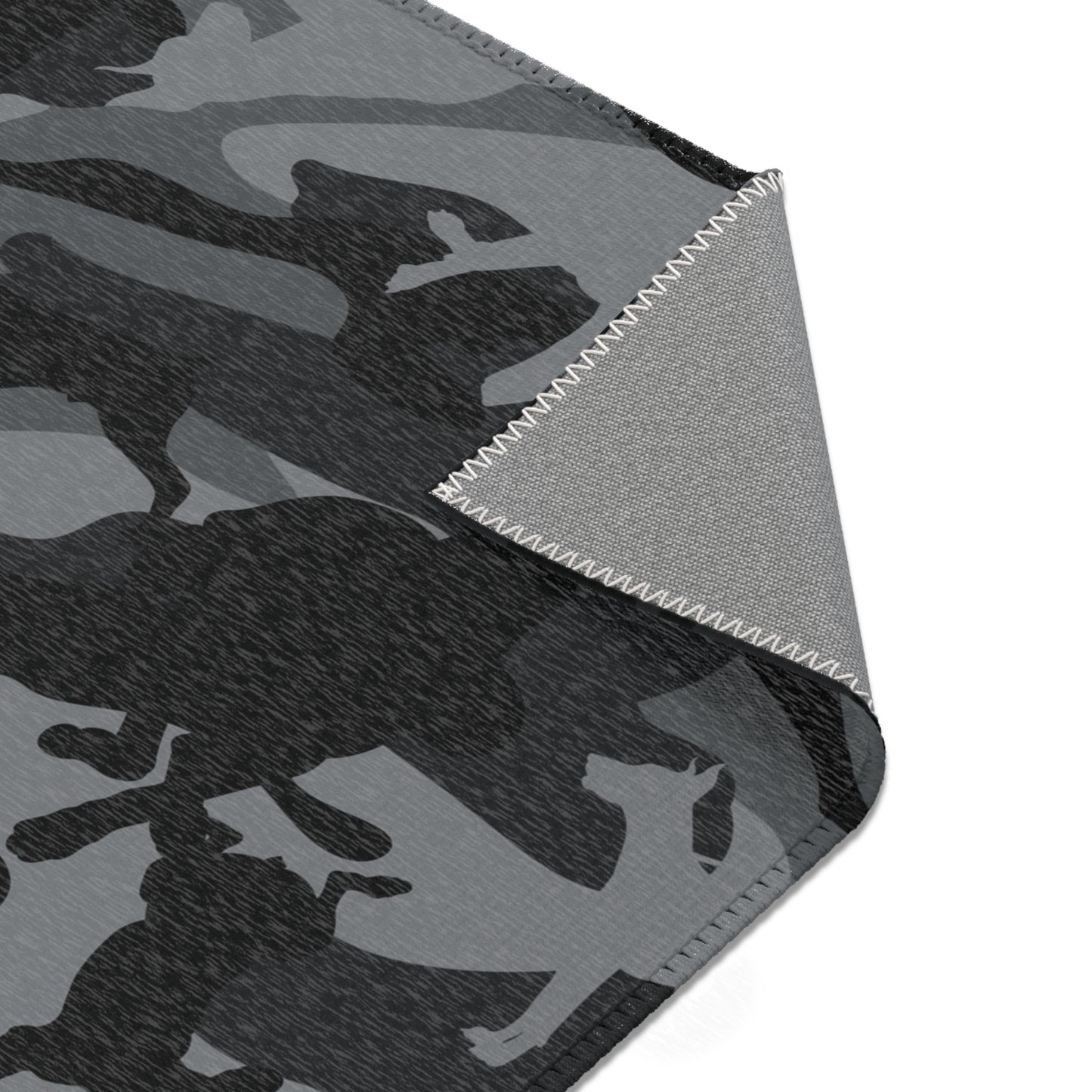 Doberman Gray Camo Pattern Area Rugs