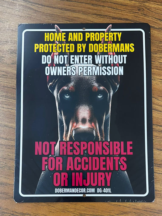Doberman Aluminum Sign DG401