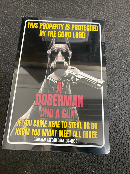 Doberman Aluminum Sign DG403