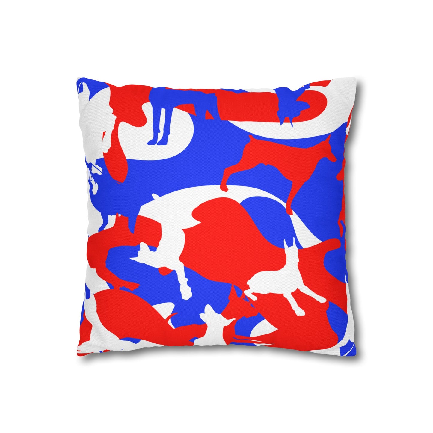 Doberman RWB Camo Pattern Spun Polyester Square Pillowcase