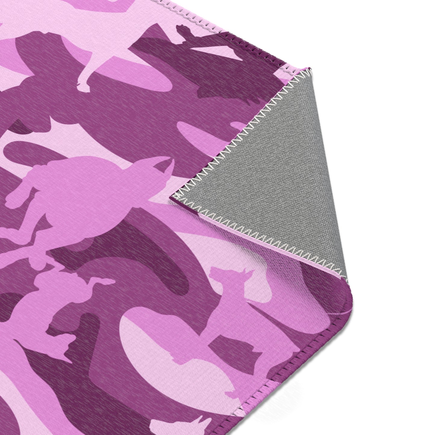 Doberman Pink Camo Pattern Area Rugs