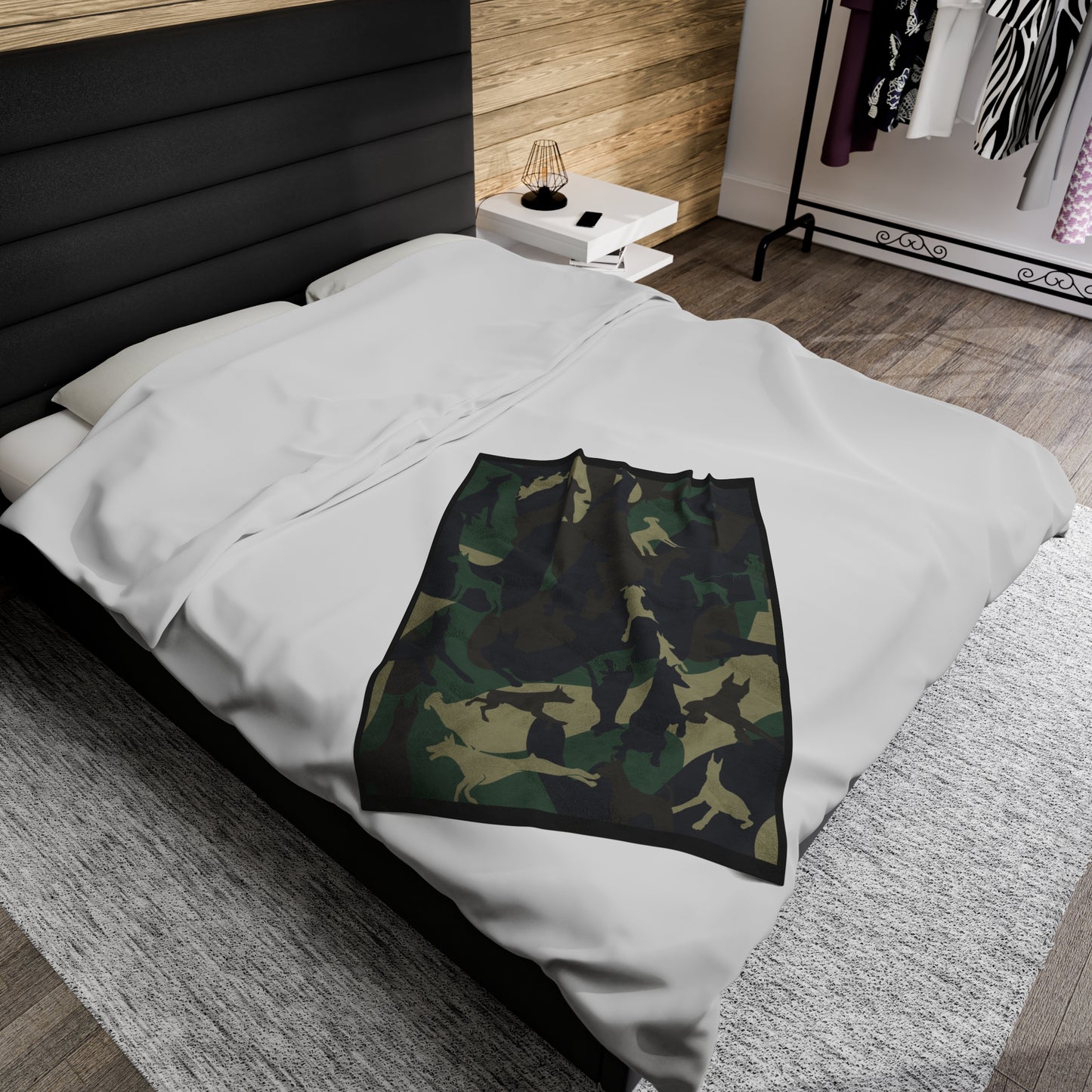 Dobie Camo Velveteen Plush Blanket