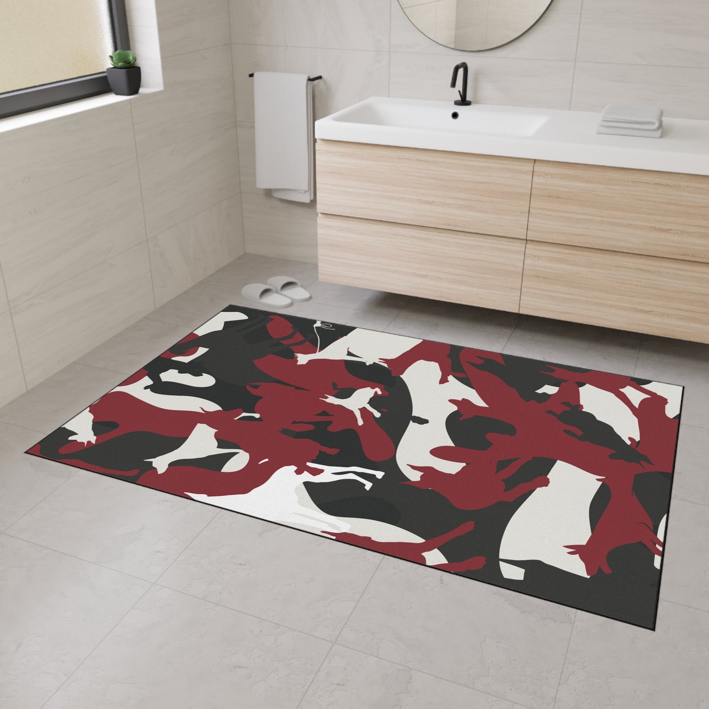 Doberman Red Camo Heavy Duty Place Floor Mat