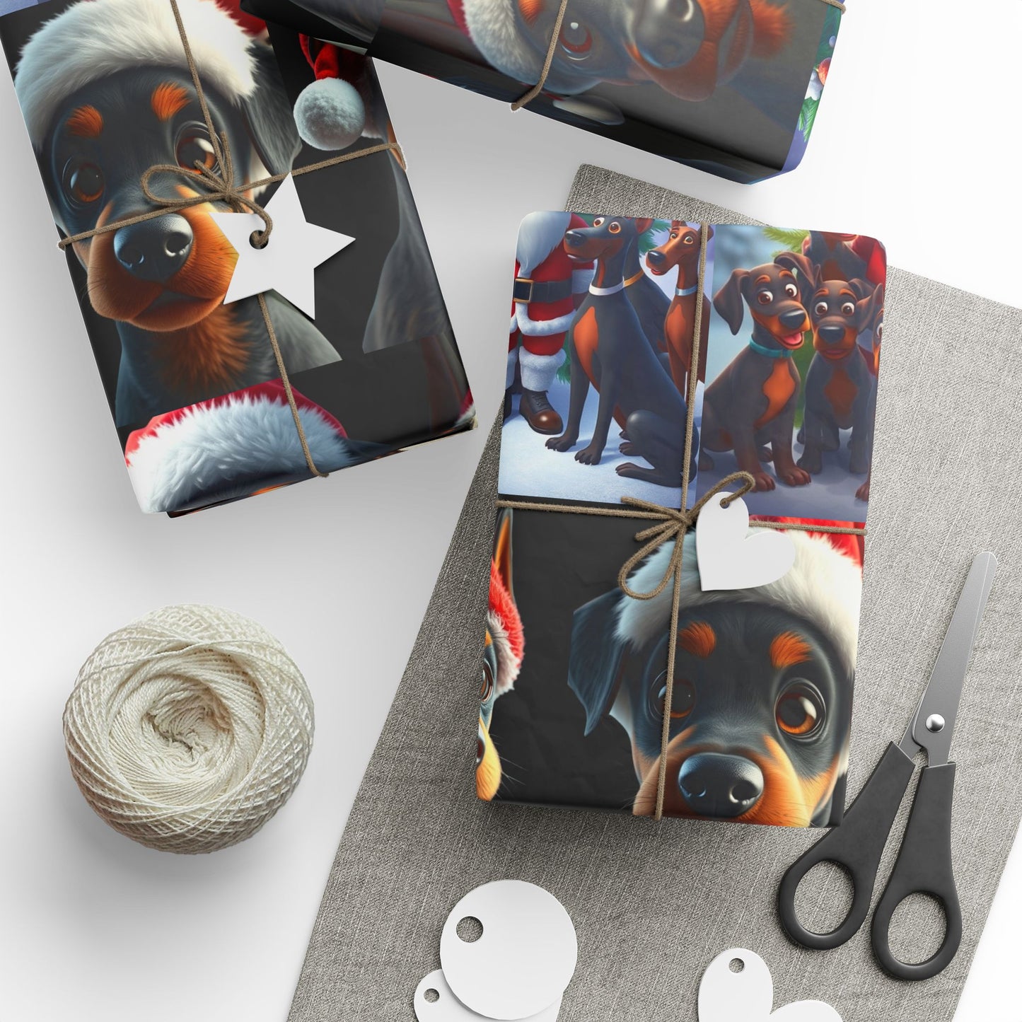 Christmas USA 1 Doberman Wrapping Papers