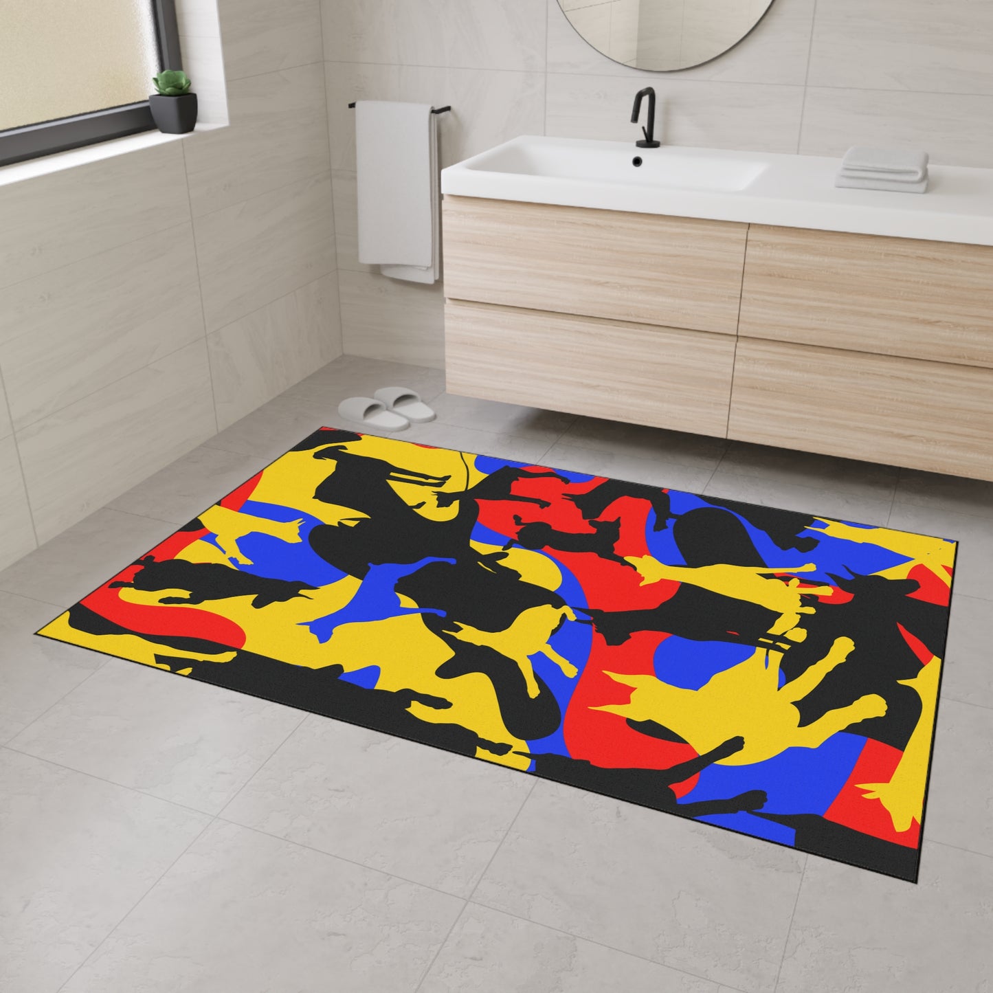 Doberman Yellow Camo Heavy Duty Place Floor Mat