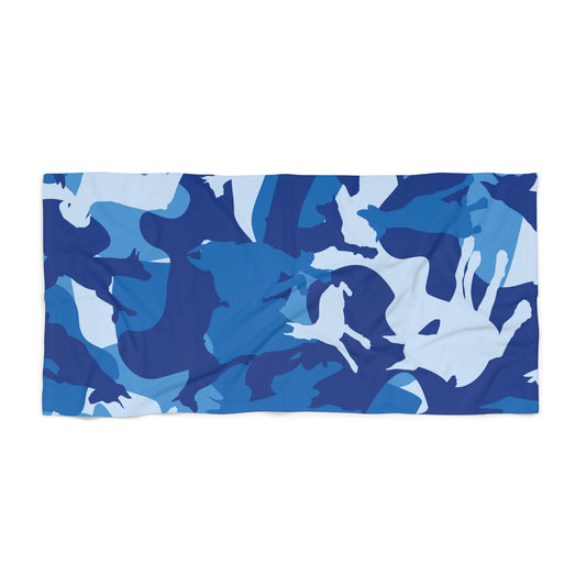 Doberman Blue Camo Beach Towel