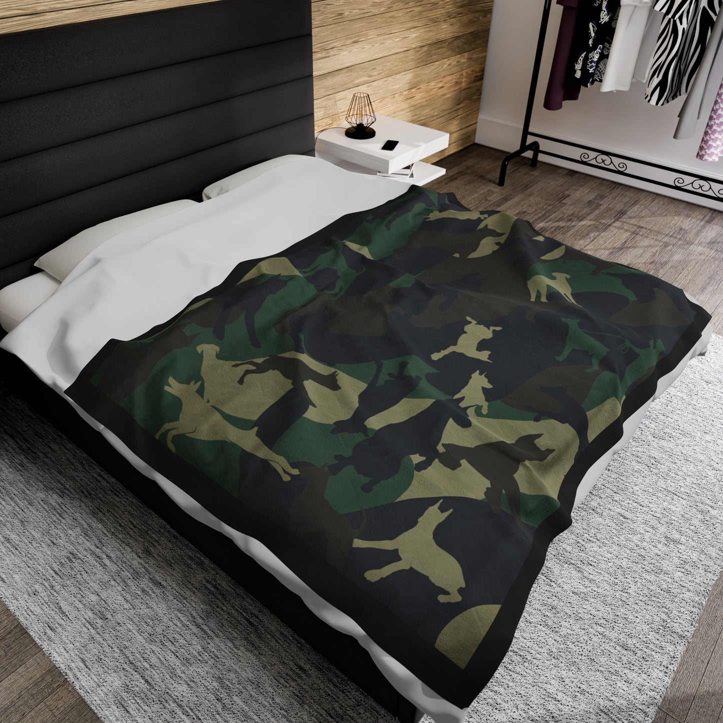 Dobie Camo Velveteen Plush Blanket