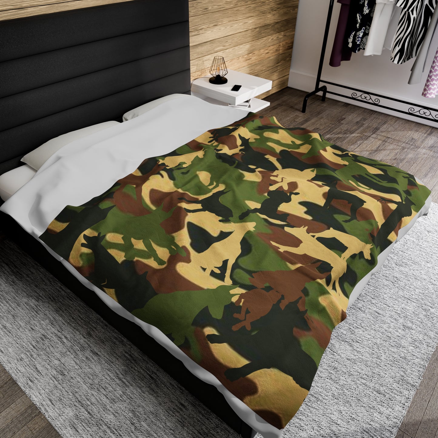 Dobie Brown Camo Velveteen Plush Blanket