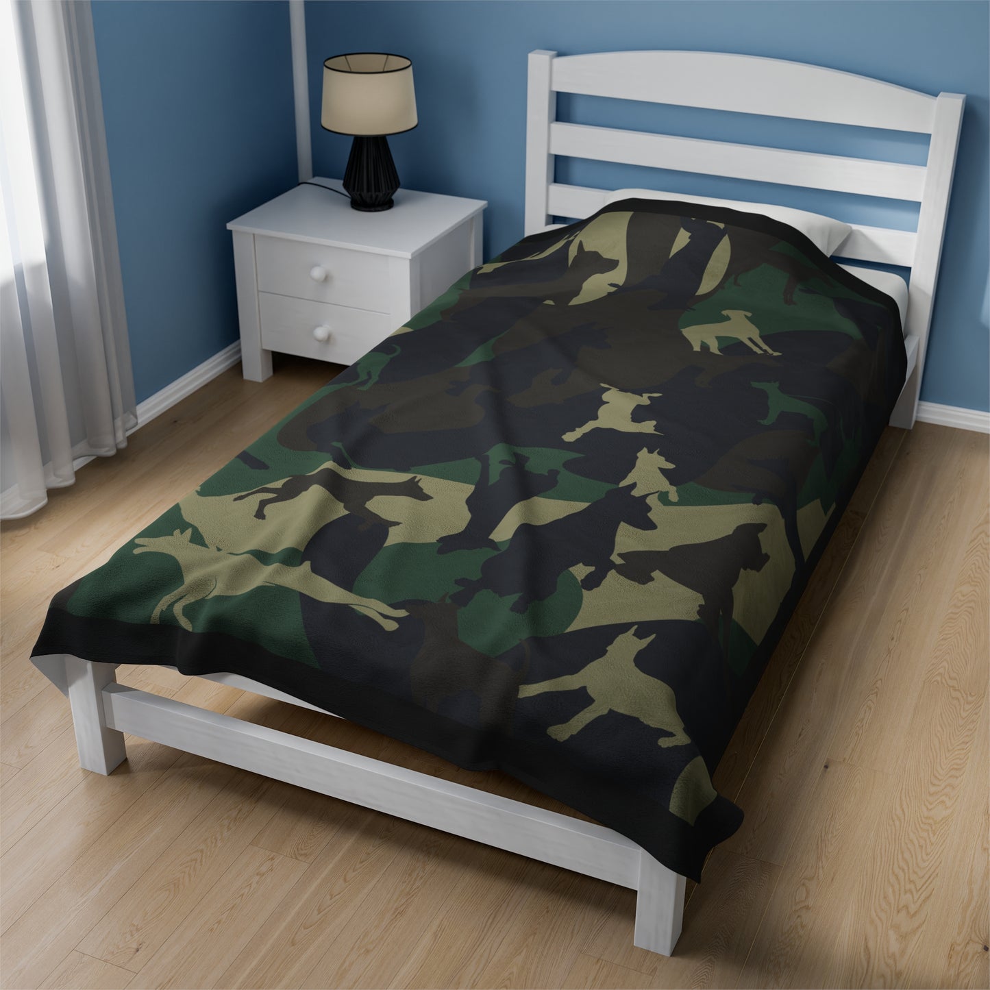 Dobie Camo Velveteen Plush Blanket