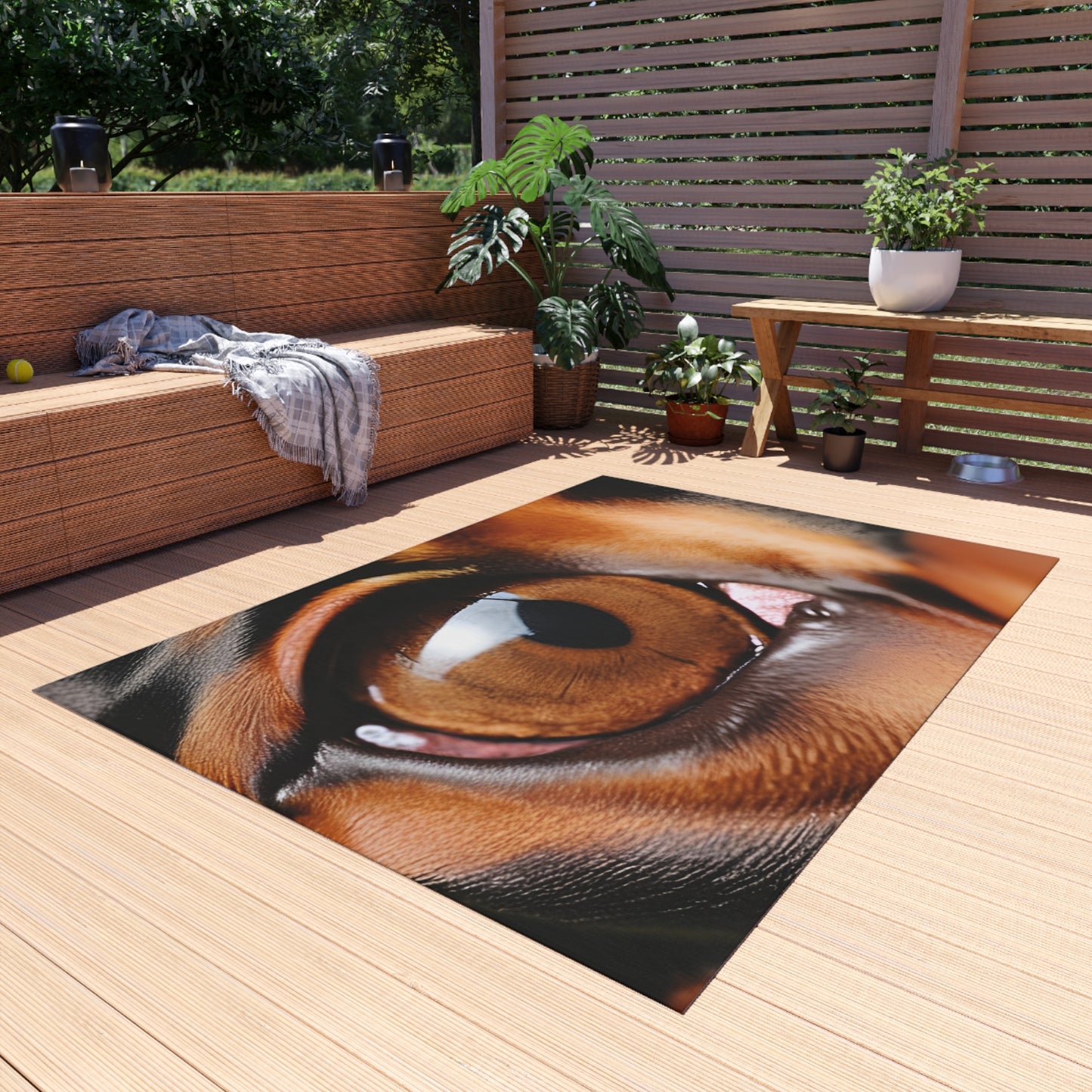 Doberman Theme Outdoor Rug Eye 1  (Customizable)