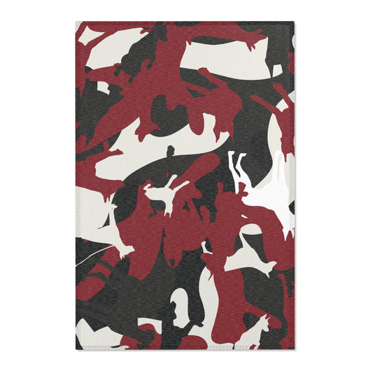 Doberman Red Camo Pattern Area Rugs