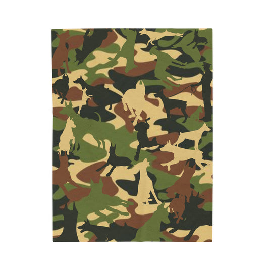 Dobie Brown Camo Velveteen Plush Blanket