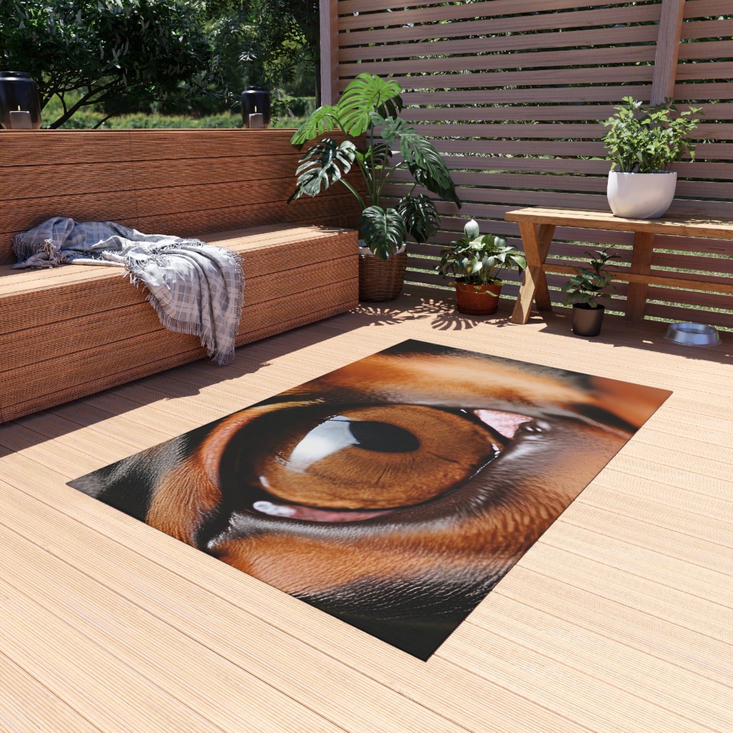 Doberman Theme Outdoor Rug Eye 1  (Customizable)