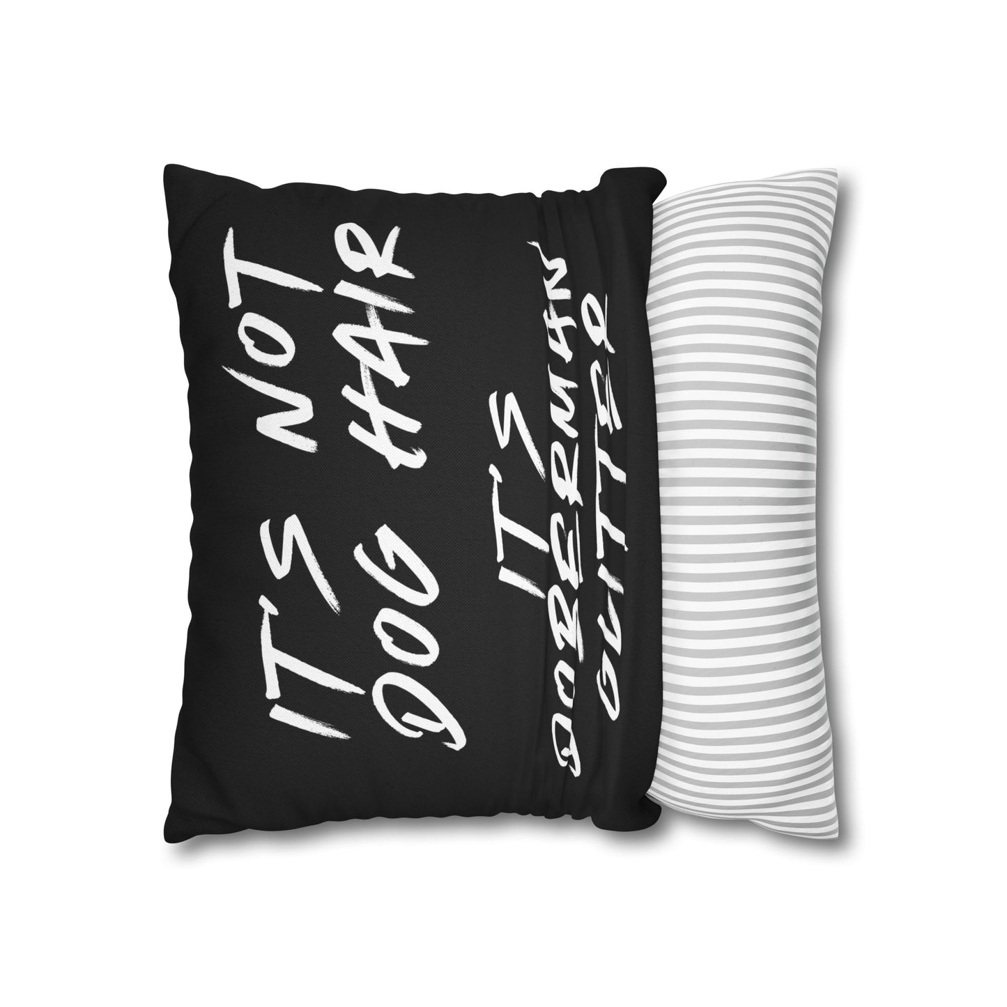 Glitter 1 Black Square Pillowcase