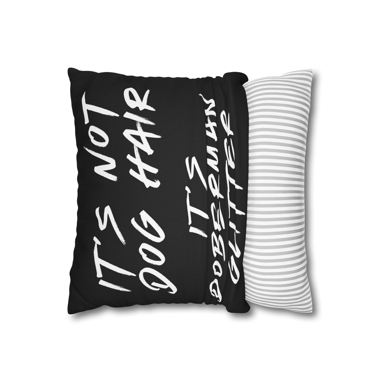 Glitter 1 Black Square Pillowcase