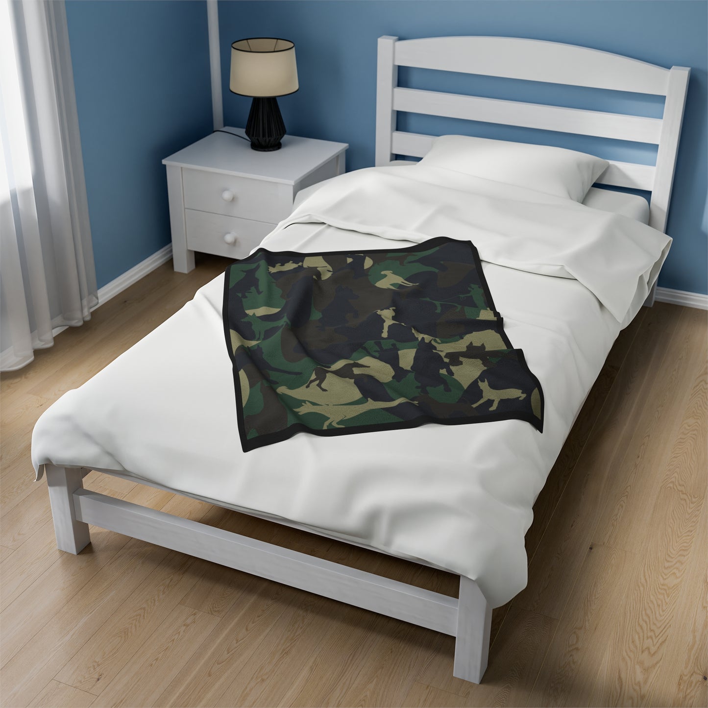 Dobie Camo Velveteen Plush Blanket