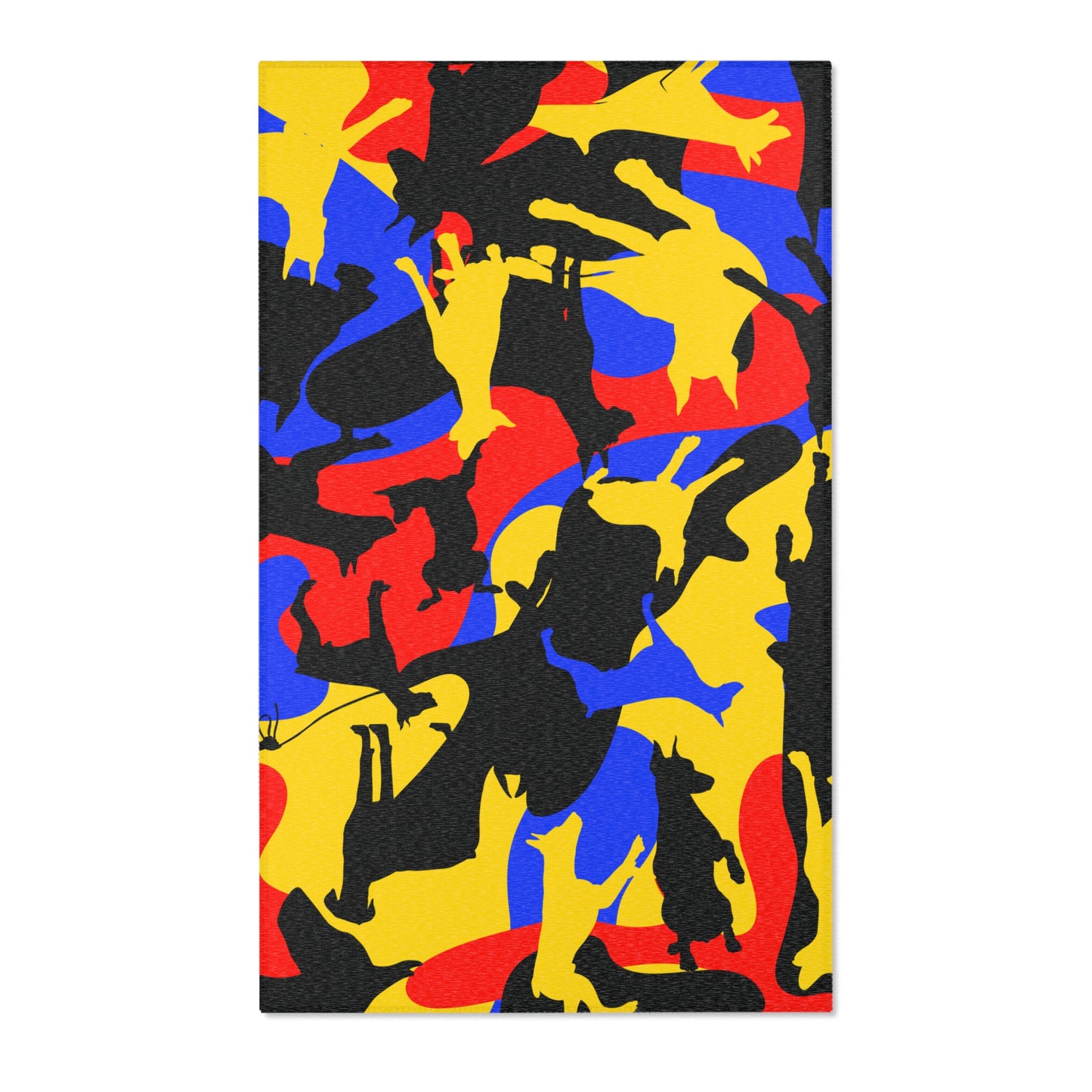 Doberman Yellow Camo Pattern Area Rugs