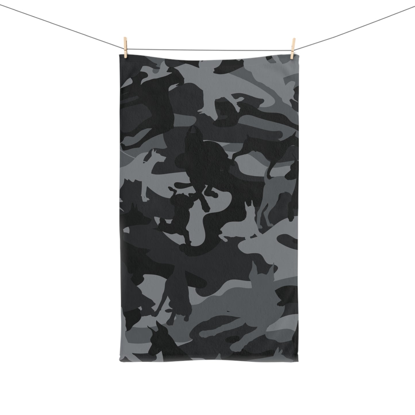 Doberman Gray Camo Pattern Snout Towel