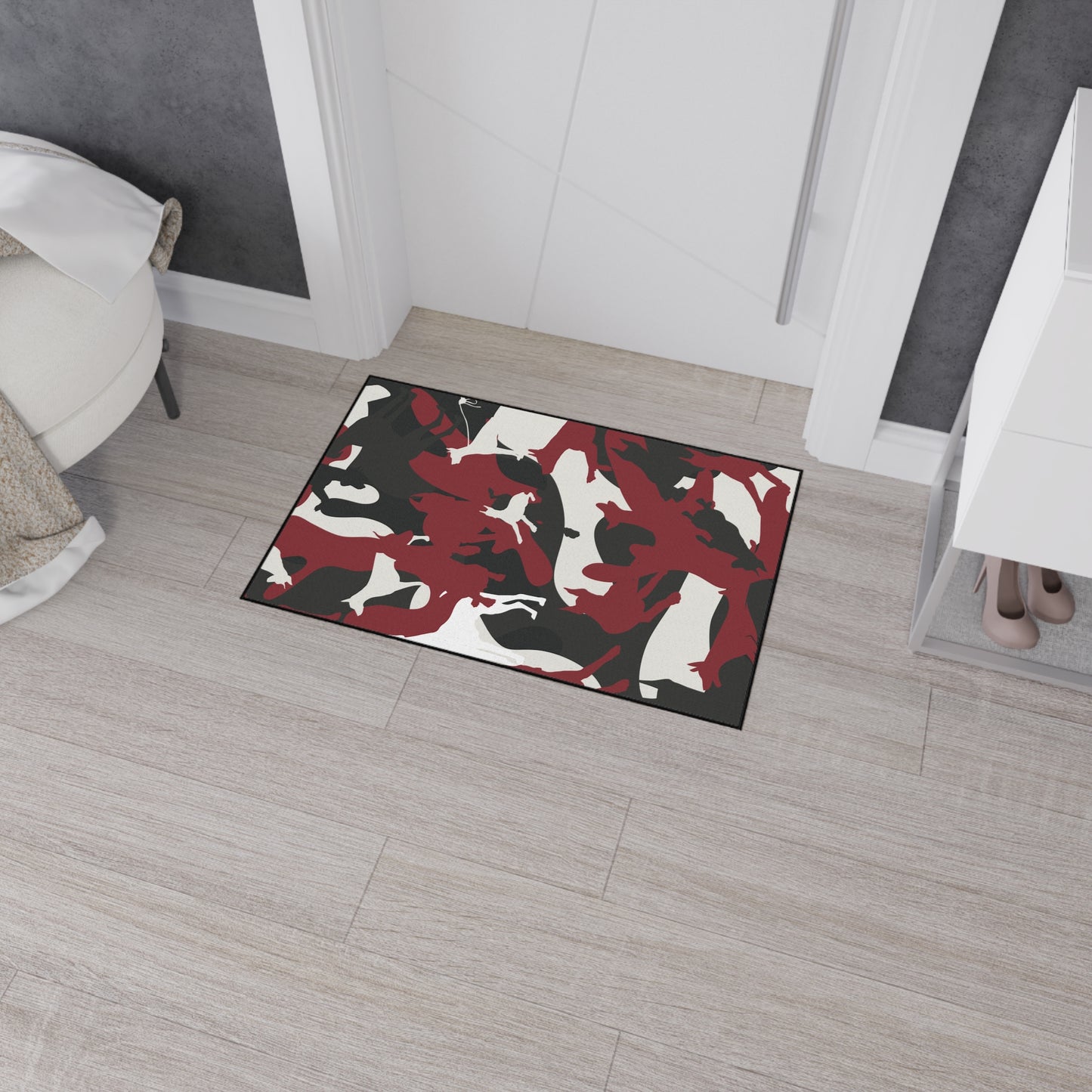 Doberman Red Camo Heavy Duty Place Floor Mat