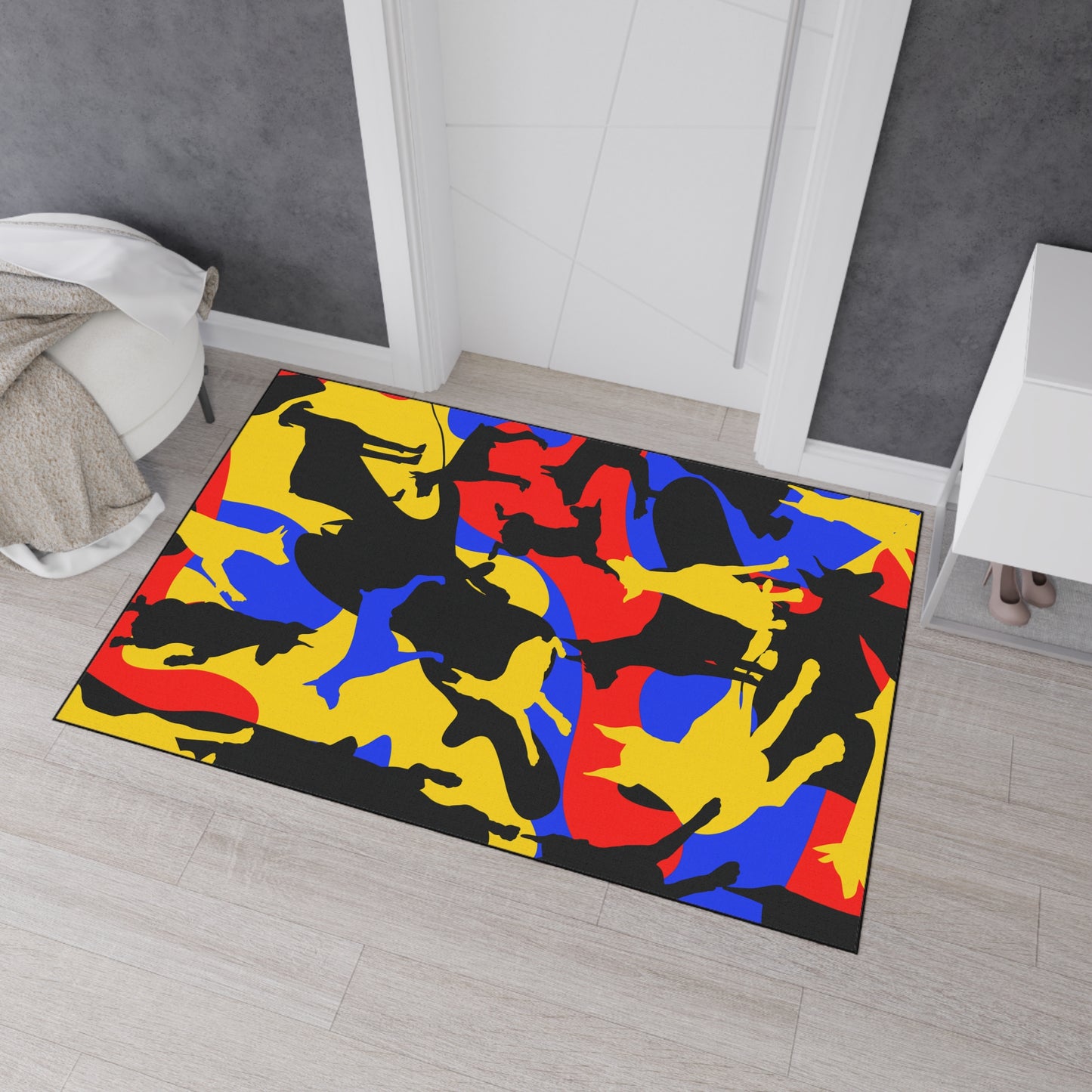 Doberman Yellow Camo Heavy Duty Place Floor Mat