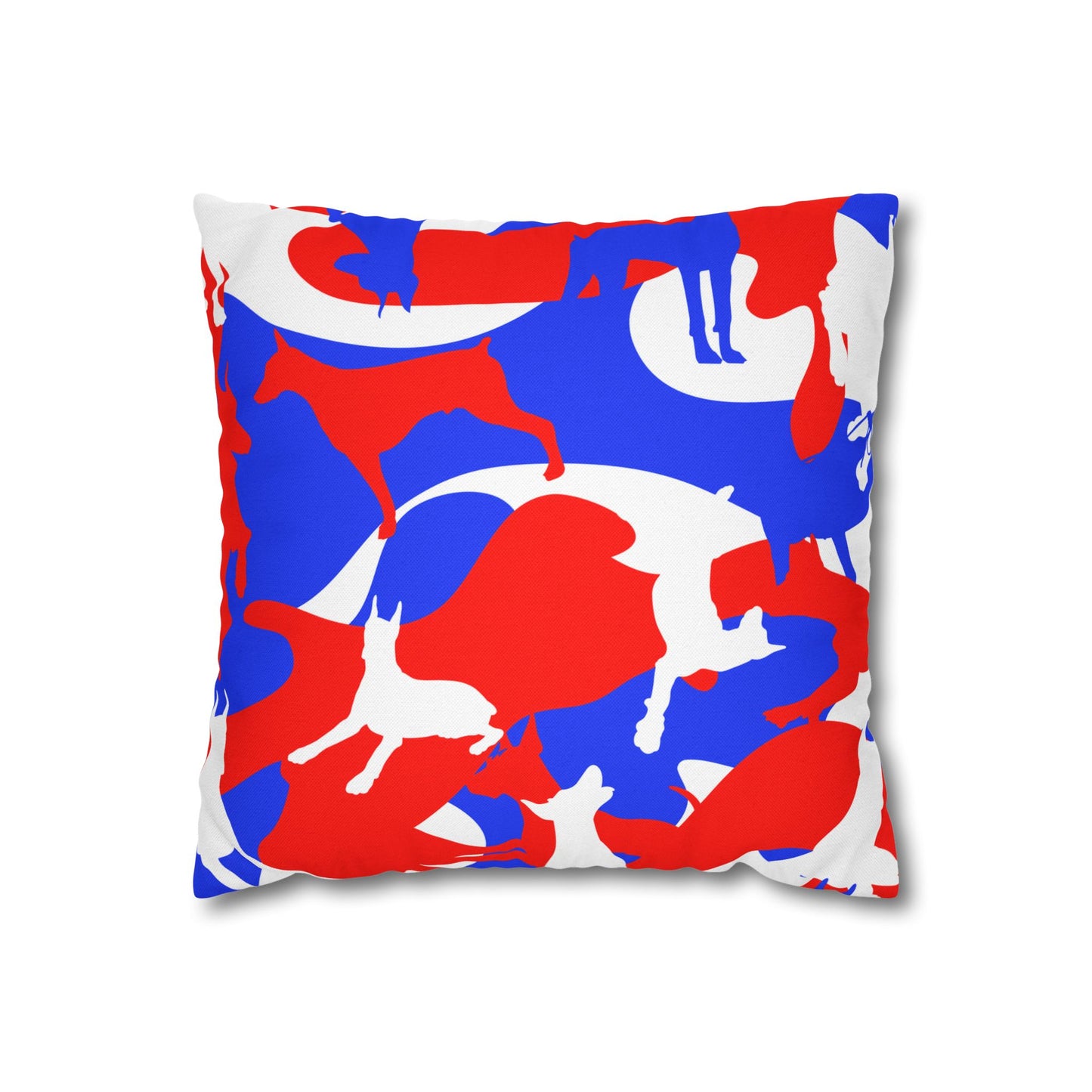 Doberman RWB Camo Pattern Spun Polyester Square Pillowcase