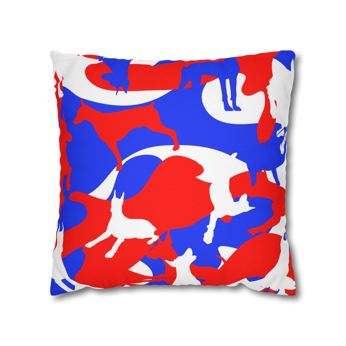 Doberman RWB Camo Pattern Spun Polyester Square Pillowcase