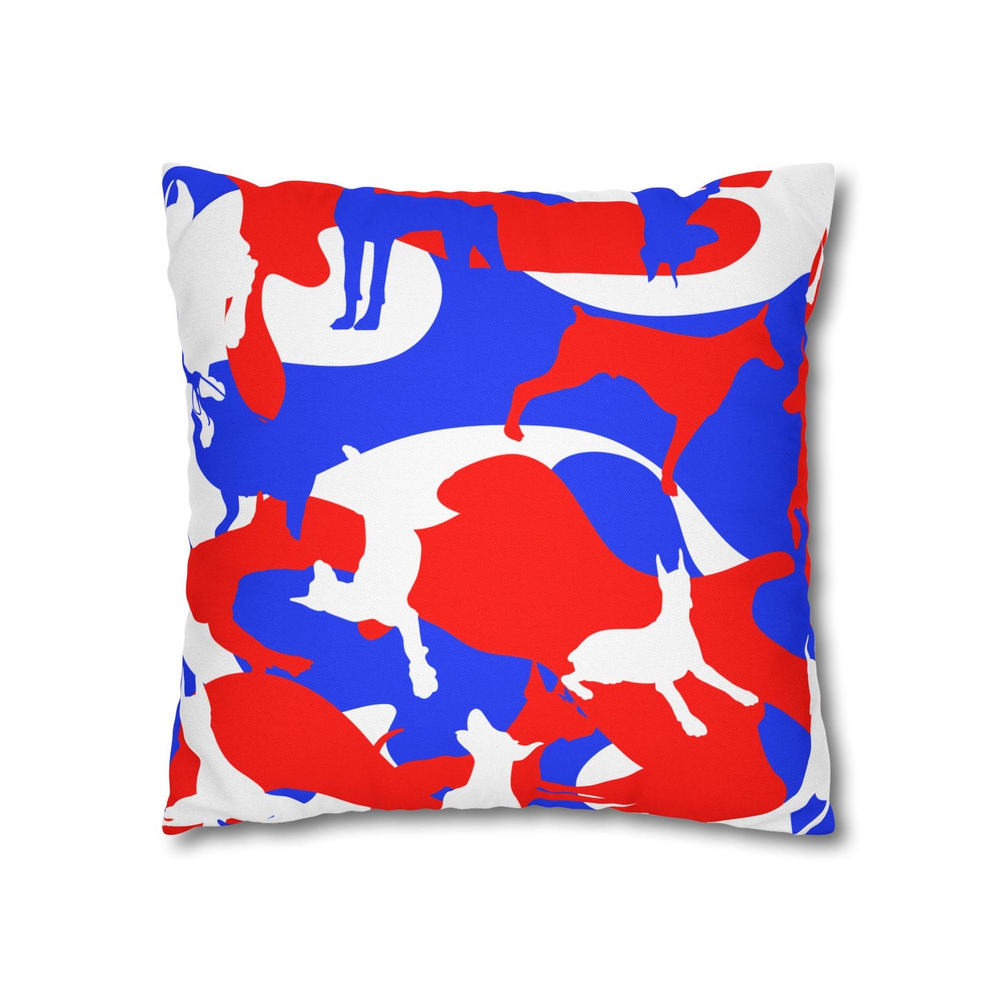 Doberman RWB Camo Pattern Spun Polyester Square Pillowcase