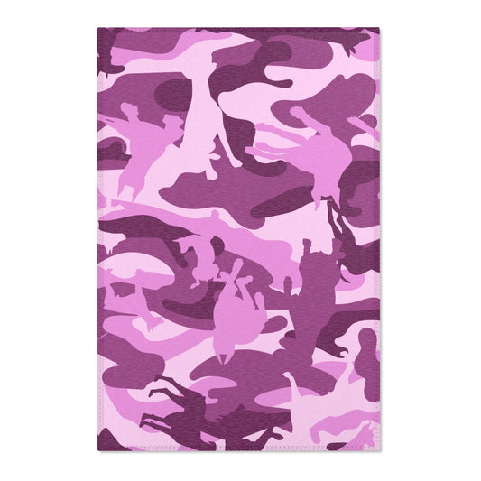 Doberman Pink Camo Pattern Area Rugs