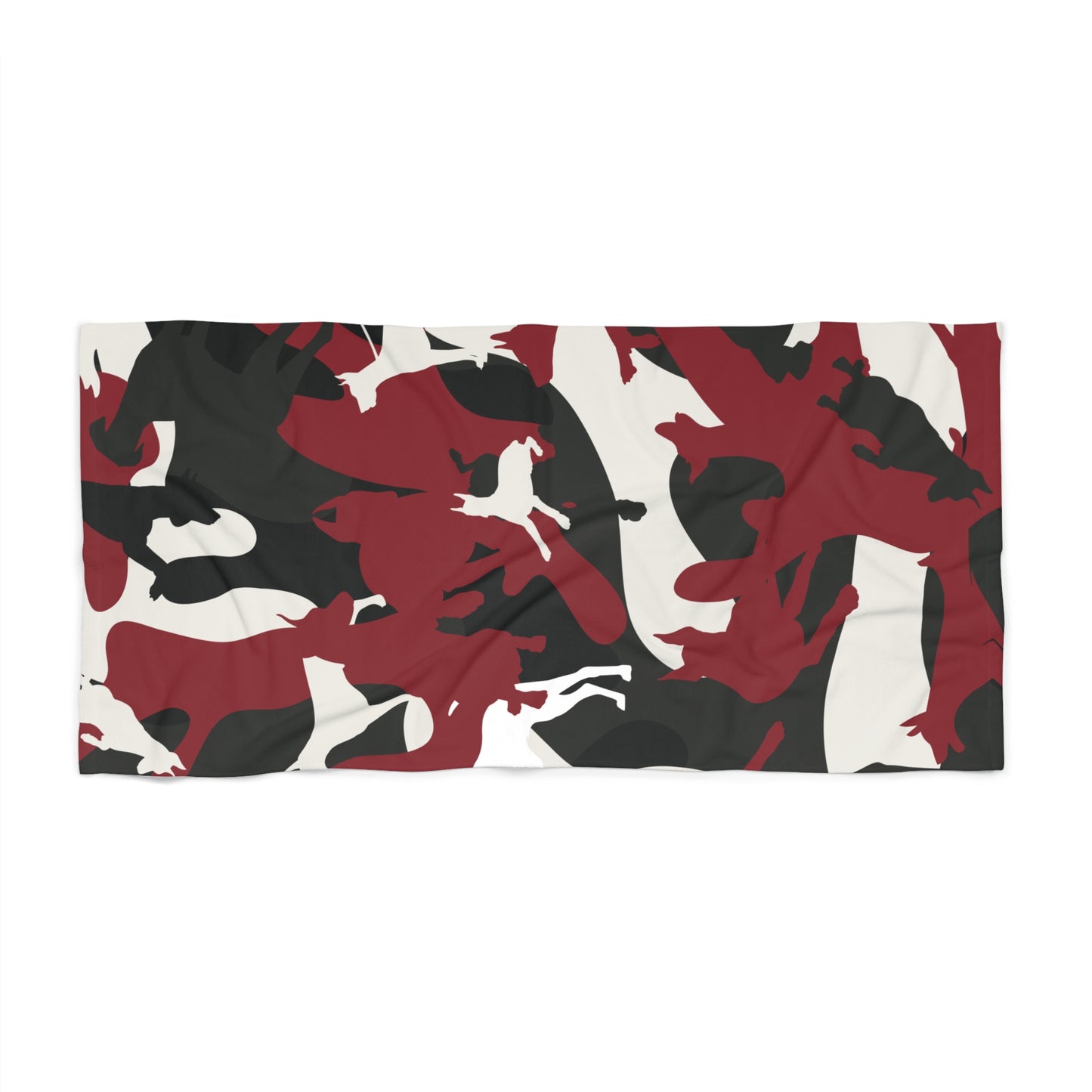 Doberman Red Camo Beach Towel