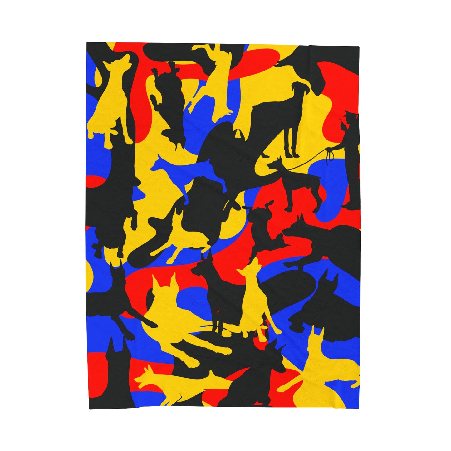 Doberman Yellow Camo Velveteen Plush Blanket