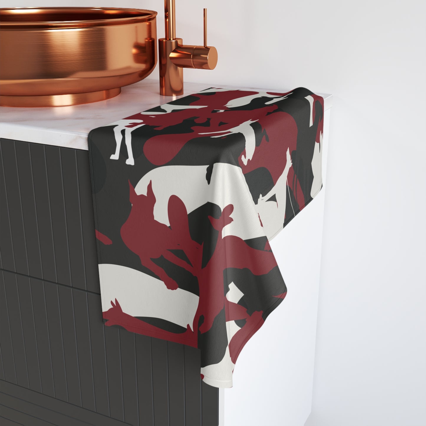 Doberman Red Camo Pattern Snout Towel