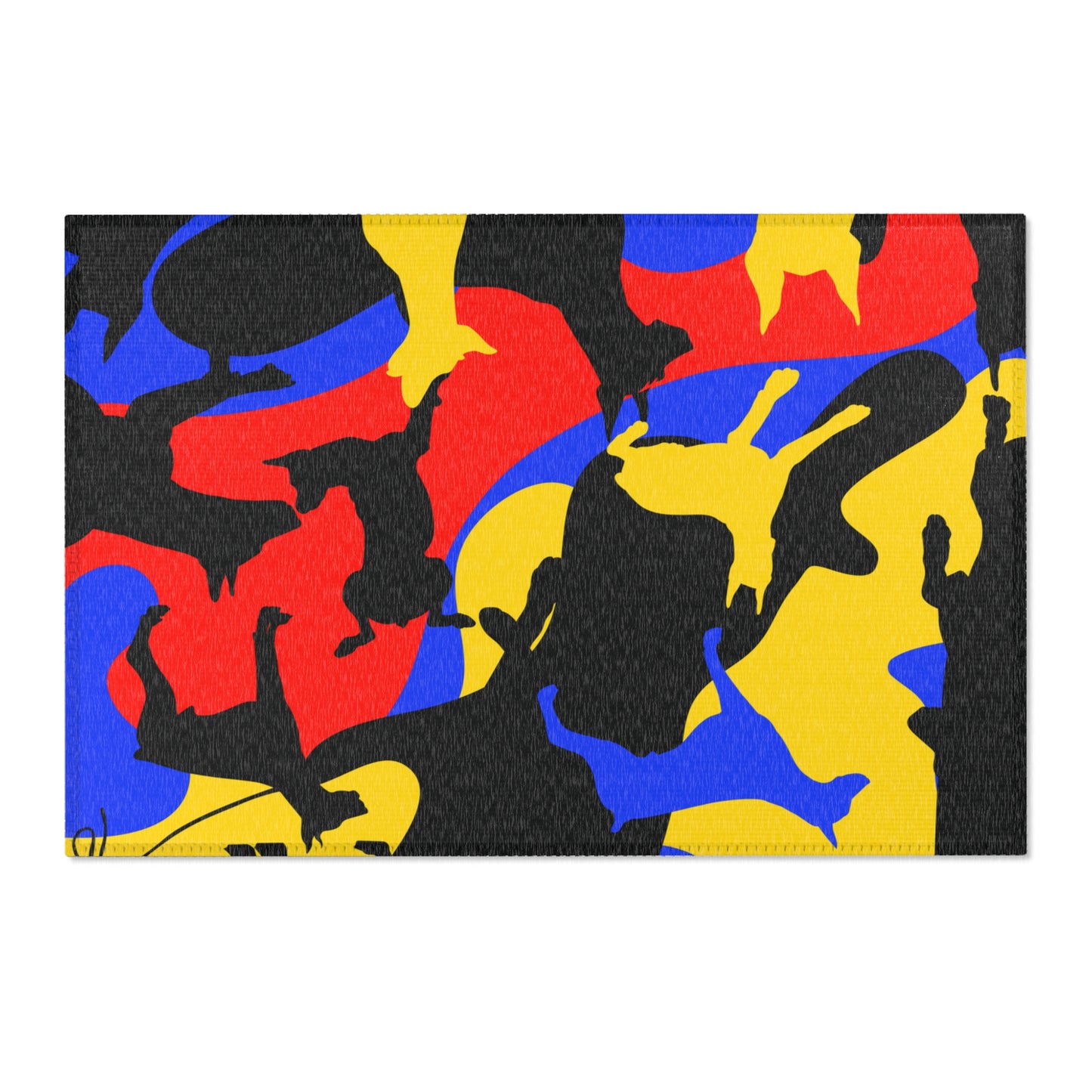 Doberman Yellow Camo Pattern Area Rugs