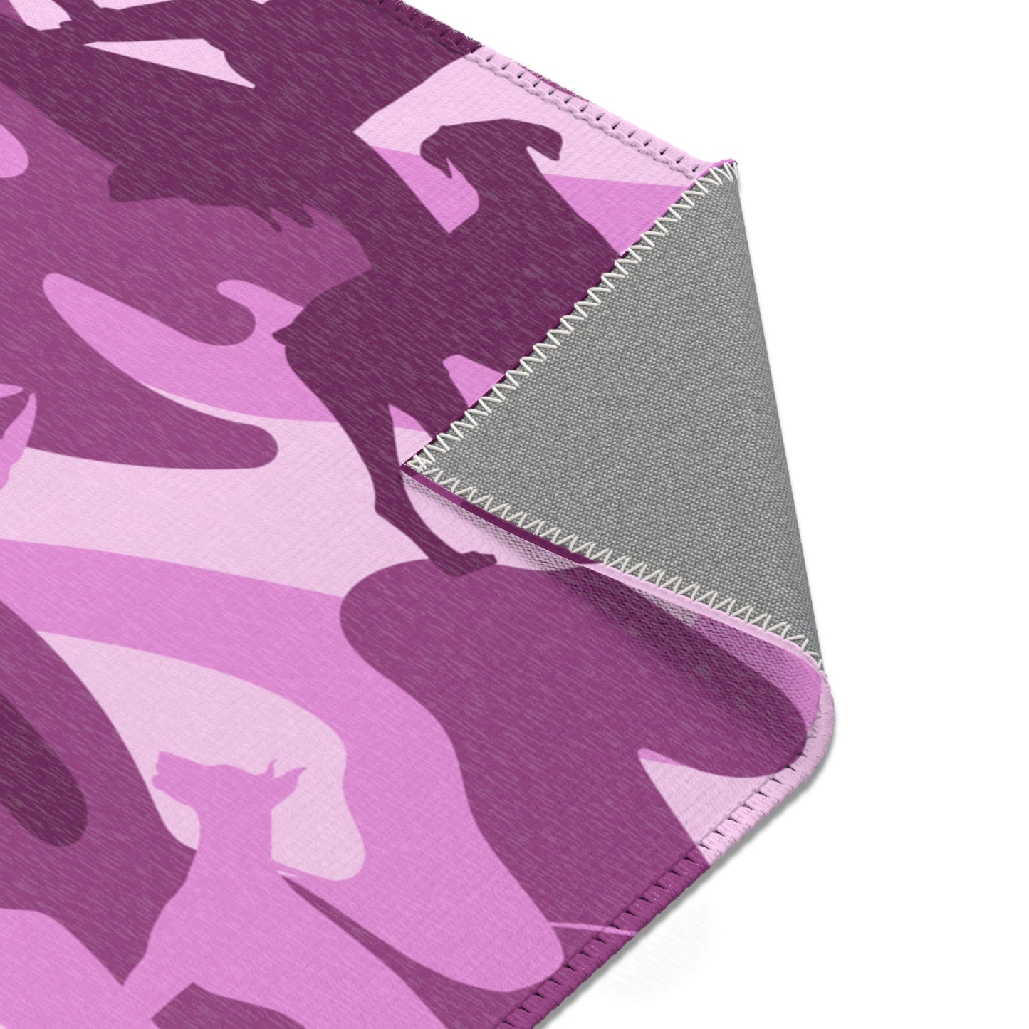 Doberman Pink Camo Pattern Area Rugs