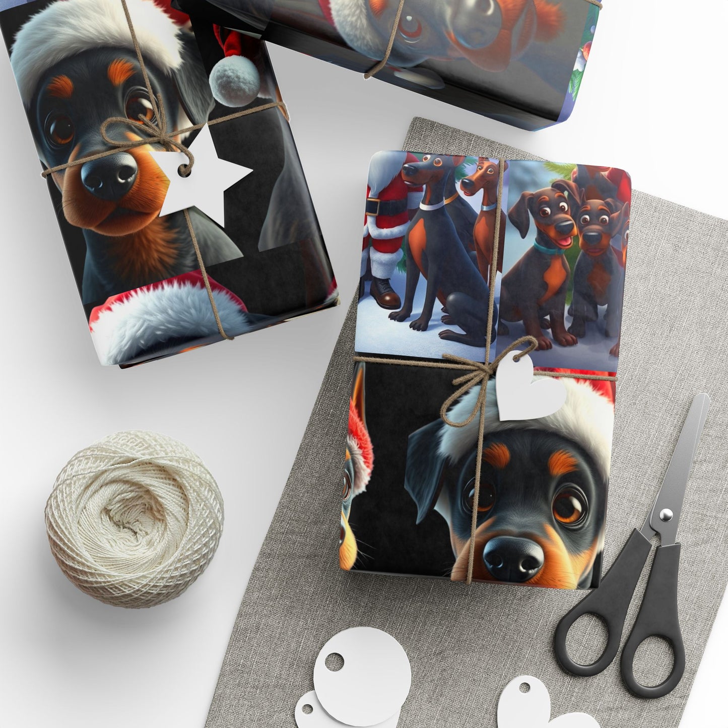 Christmas USA 1 Doberman Wrapping Papers