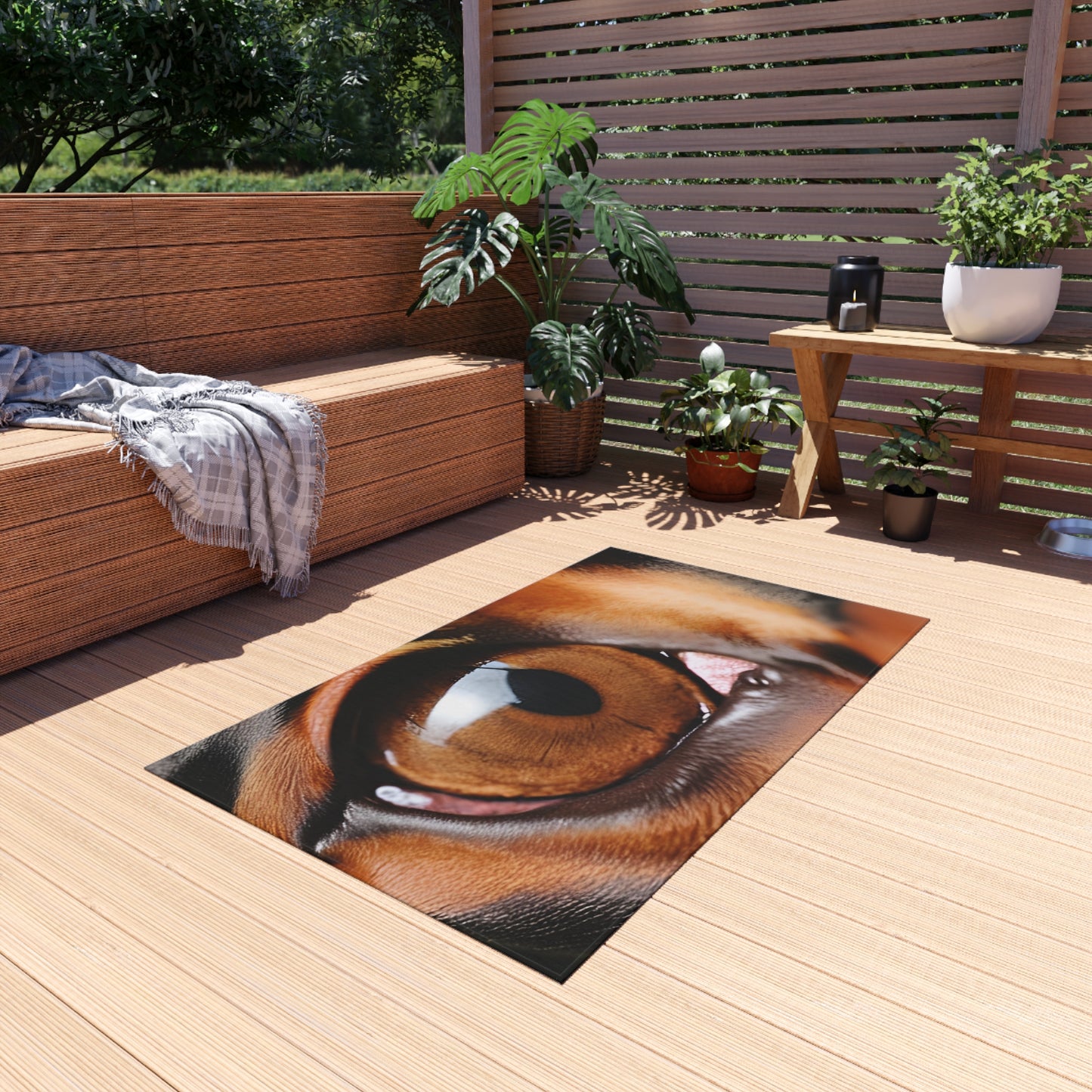 Doberman Theme Outdoor Rug Eye 1  (Customizable)