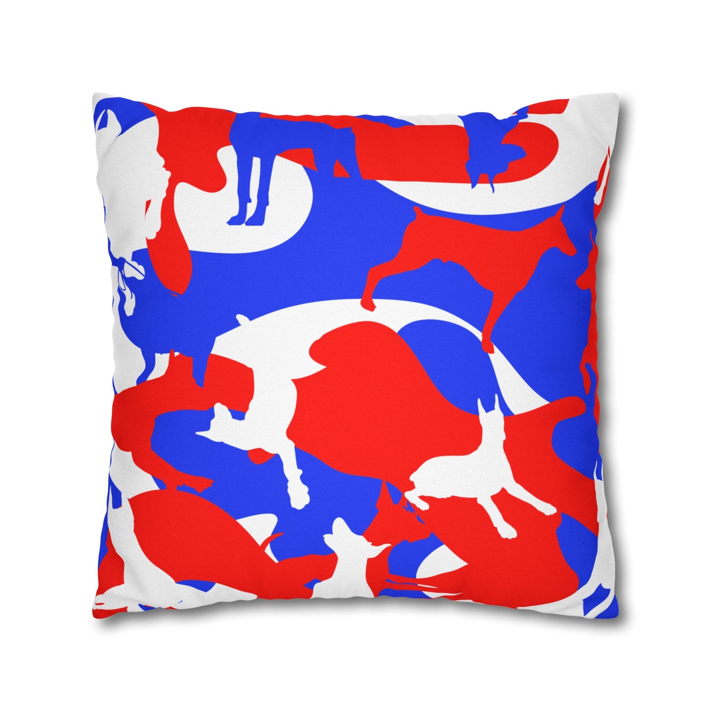 Doberman RWB Camo Pattern Spun Polyester Square Pillowcase